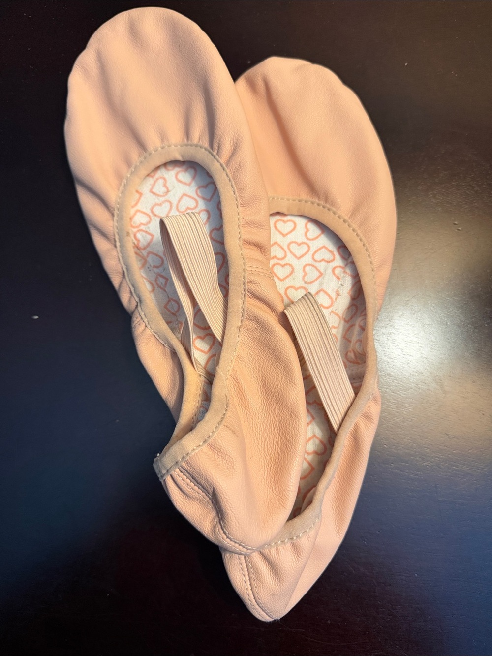 Bloch Peach Ballet Flats with Heart-Print Insole